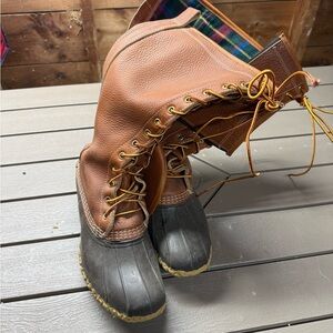 Brown and Black LL bean Duck Boots